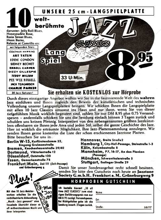 Jazztone Society G.m.b.H., Frankfurt a. M.