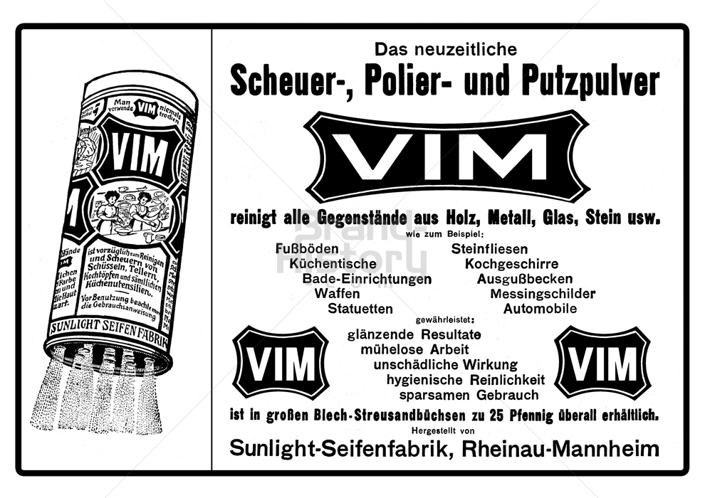 Vim - Neue Sunlicht Gesellschaft von 1914 m.b.H., Rheinau-Mannheim