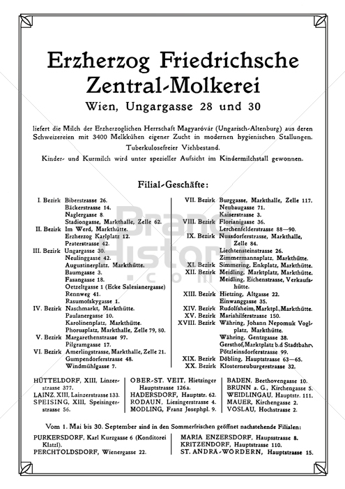 Erzherzog Friedrichsche Zentral-Molkerei, Wien
