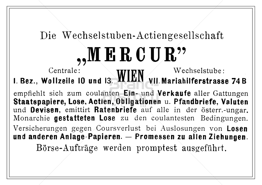 Wechselstuben-Aktien-Gesellschaft "MERCUR", WIEN